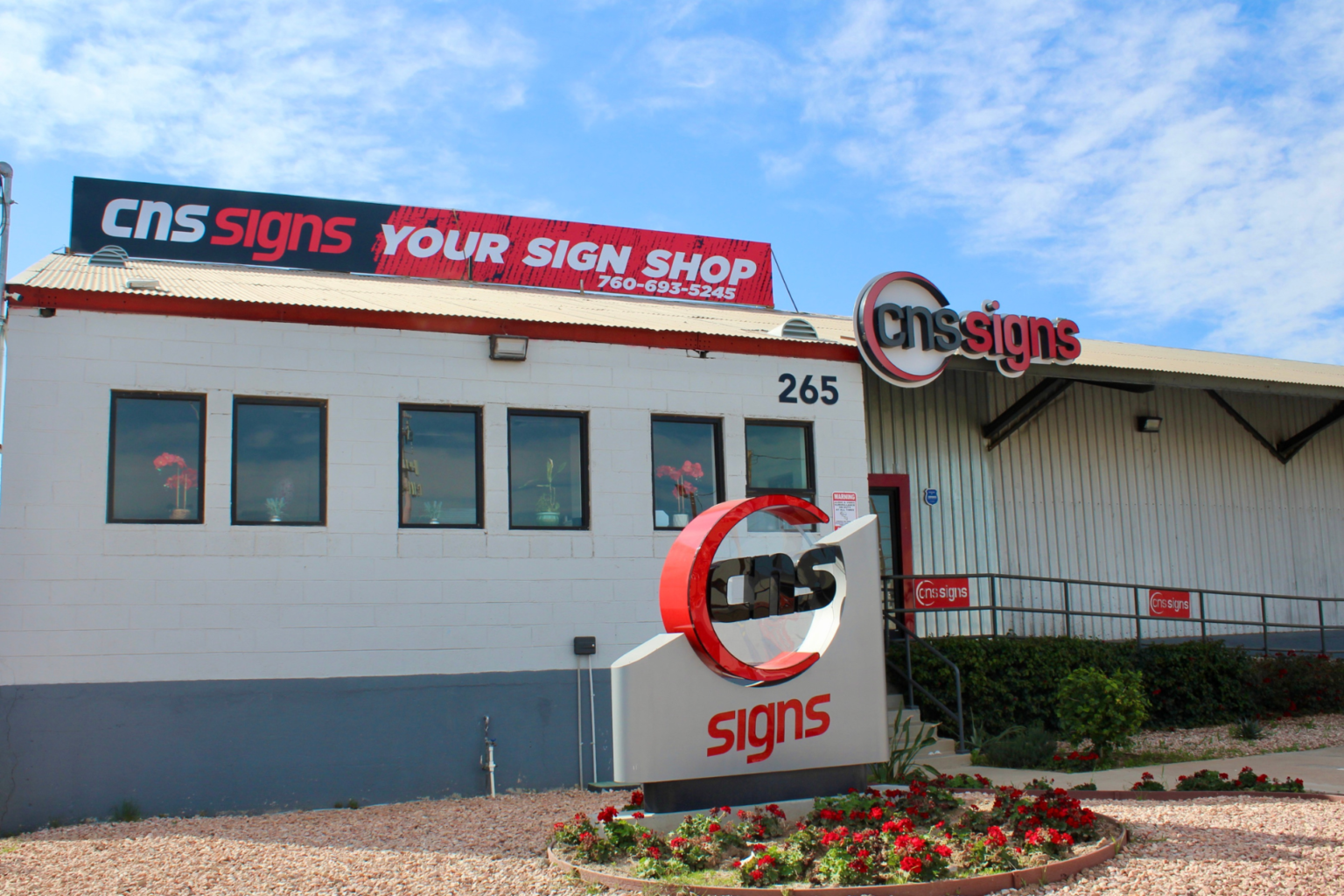CNS Signs headquarters in El Centro - commercial sign manufacturing facility